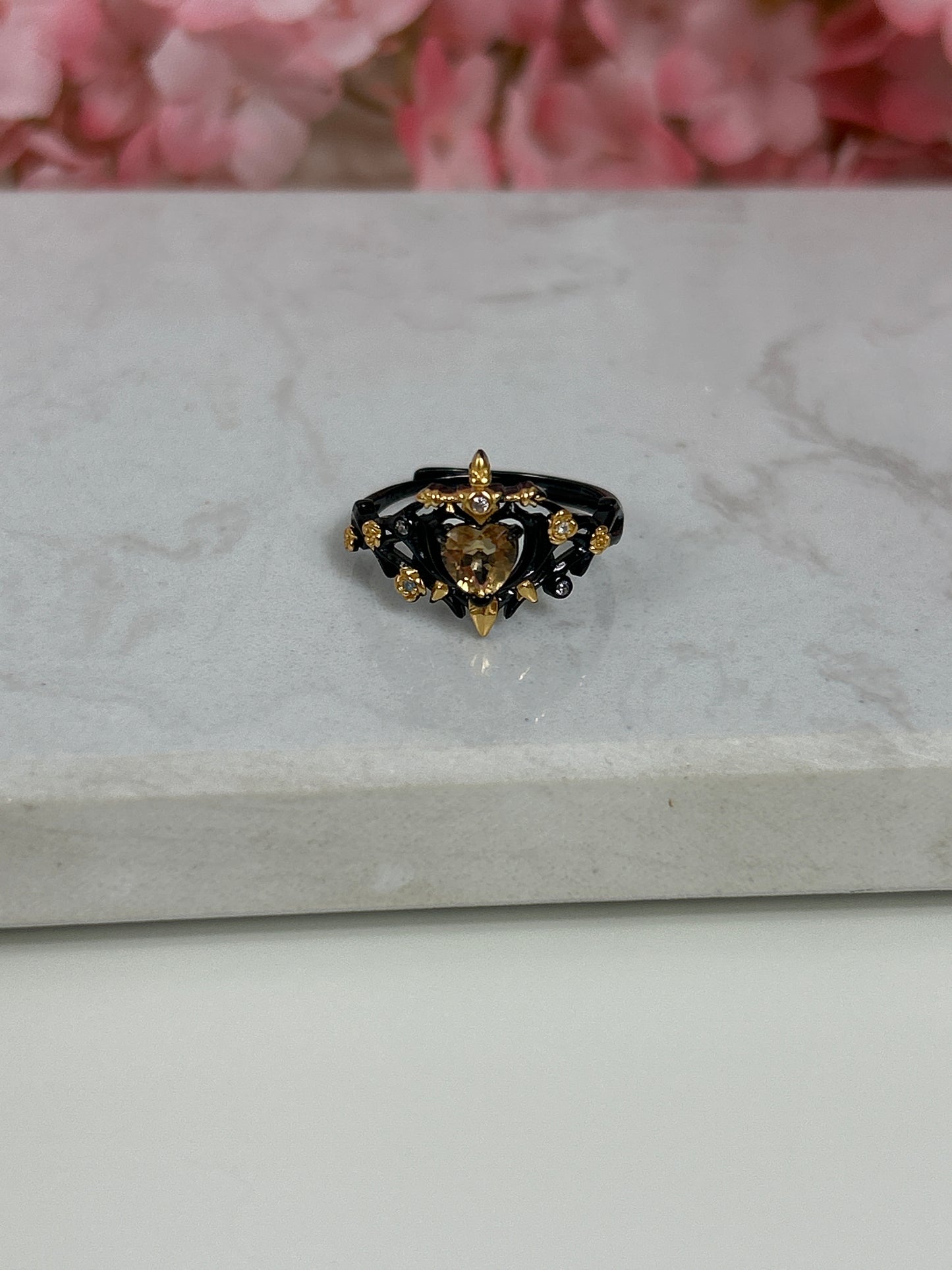 Citrin Schwert Ring