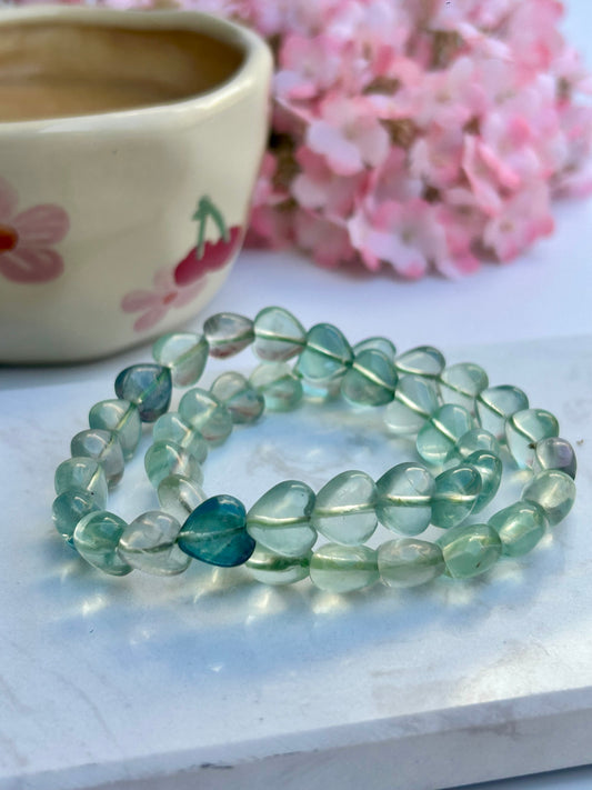 Herzchenarmband - Fluorit