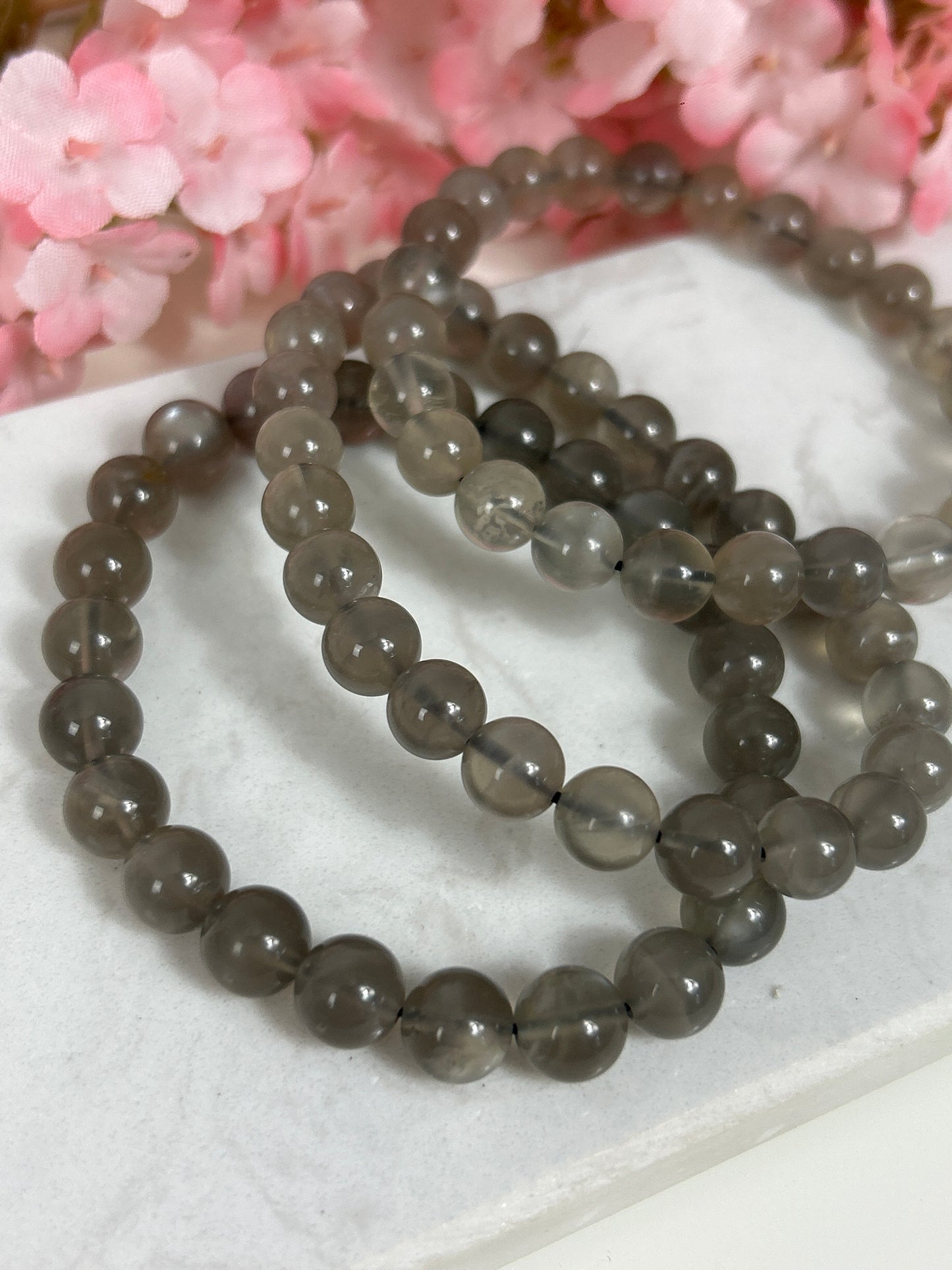 Mondstein Grau Armband - 0,8mm