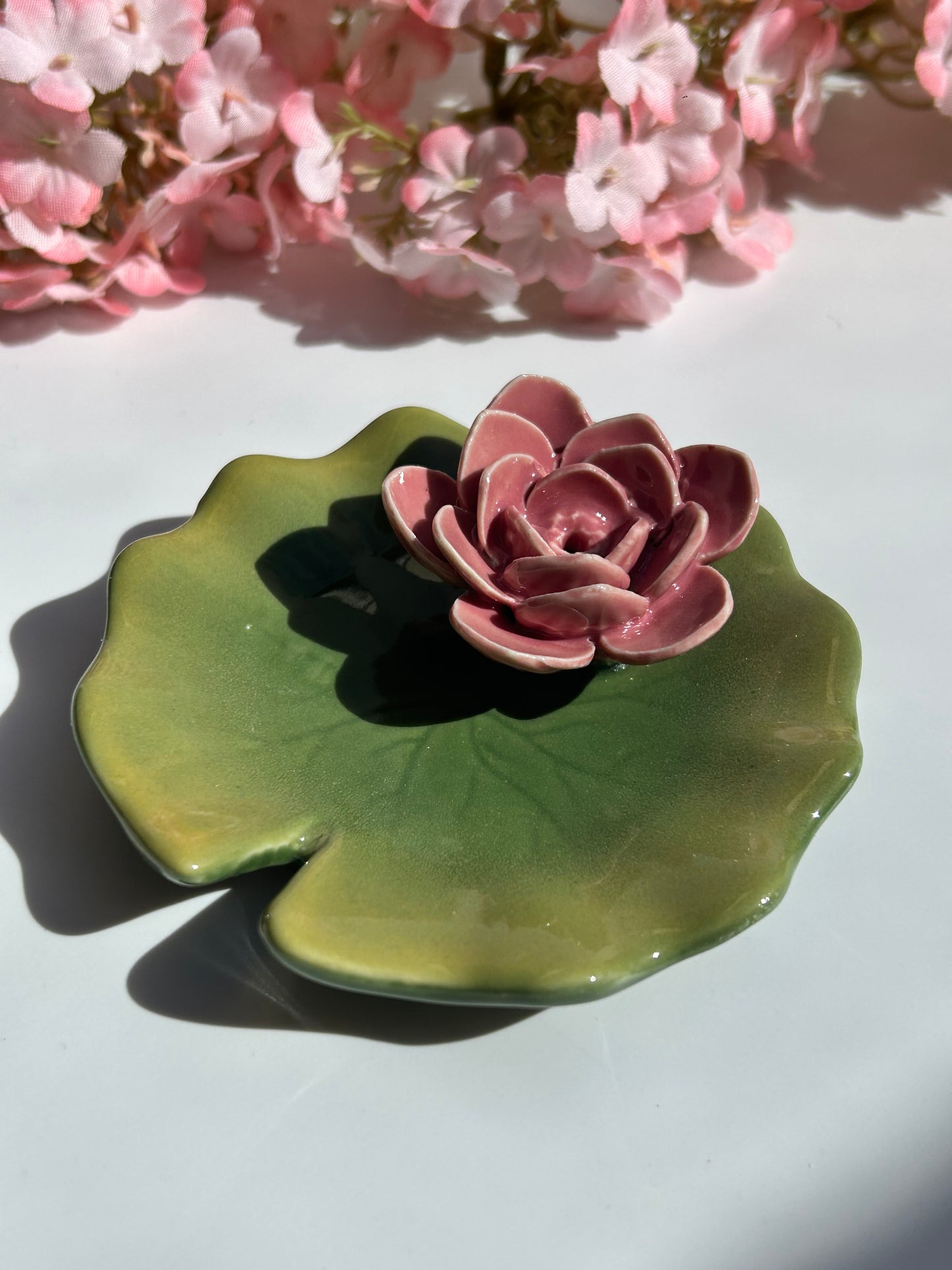 Seerose - Räucherstäbchen Halter & Schälchen