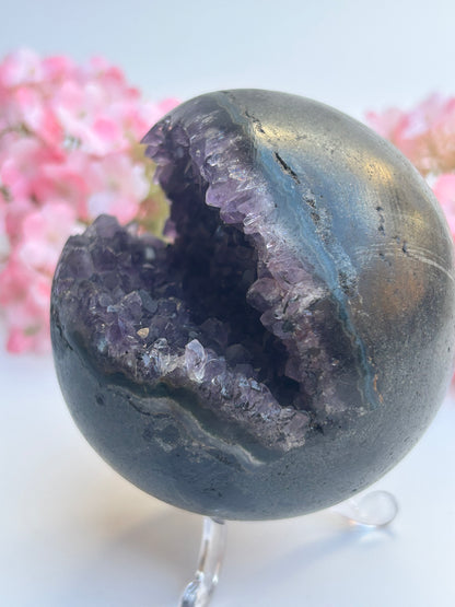 Amethyst PAC-Man Kugel - Geodenkugel