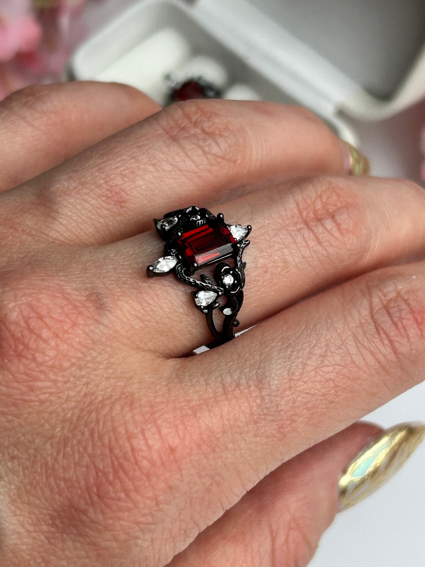 Granat Ring - 925 Silber