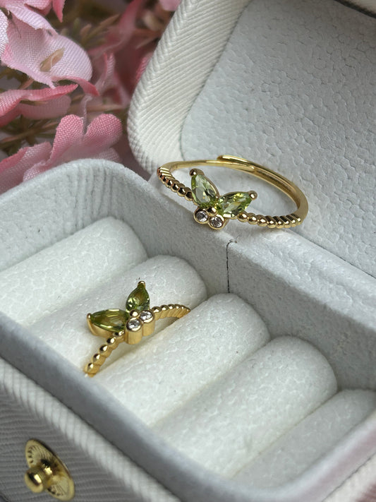 Ring 'ptéryx' - 925 Silber - Peridot